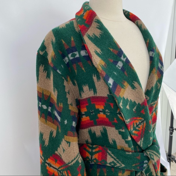 Pendleton RARE Wool Aztec Long Blanket Coat Made In USA - Picture 6 of 13